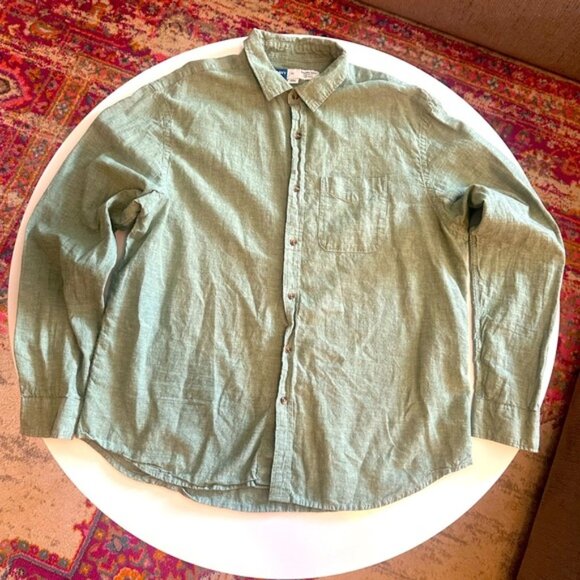 Old Navy Linen Blend Regular Fit Everyday Shirt - Picture 1 of 11